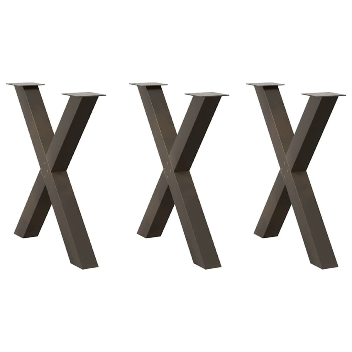 vidaXL Πόδια Τραπεζαρίας σε Σχήμα Χ 3 τεμ. από Φυσικό Ατσάλι 80x(72-73) εκ. Ατσάλι