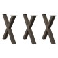 vidaXL Πόδια Τραπεζαρίας σε Σχήμα Χ 3 τεμ. από Φυσικό Ατσάλι 80x(72-73) εκ. Ατσάλι