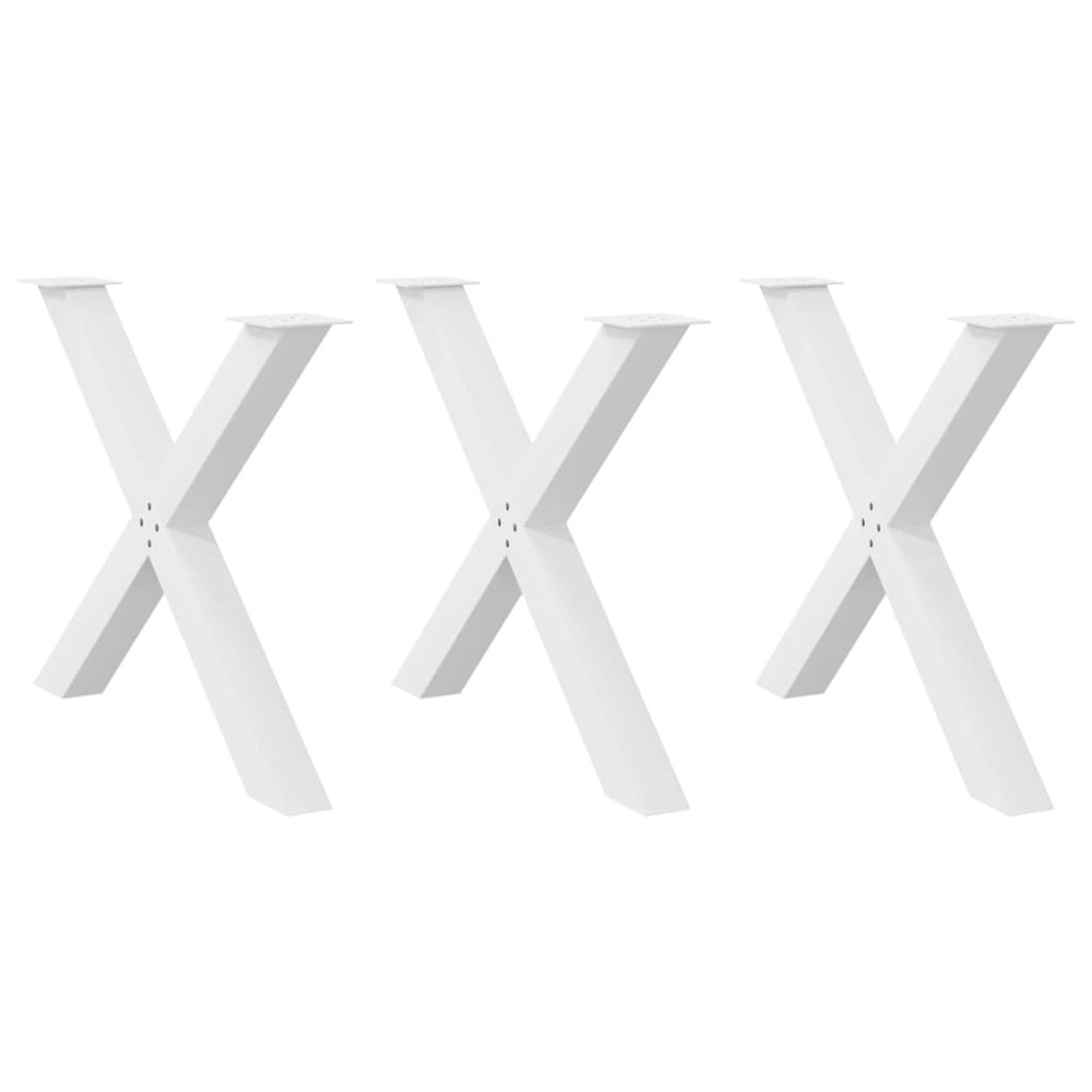 vidaXL Πόδια Τραπεζαρίας σε Σχήμα Χ 3 τεμ. Λευκά 90x(72-73) εκ. Ατσάλι