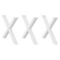 vidaXL Πόδια Τραπεζαρίας σε Σχήμα Χ 3 τεμ. Λευκά 90x(72-73) εκ. Ατσάλι