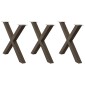 vidaXL Πόδια Τραπεζαρίας σε Σχήμα Χ 3 τεμ. από Φυσικό Ατσάλι 90x(72-73) εκ. Ατσάλι