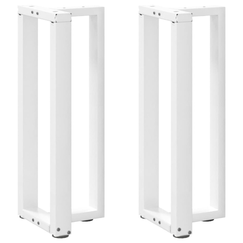 vidaXL Πόδια Κονσόλας σε Σχήμα Τ, 2 τεμ. Λευκά 25x28x(72-73) εκ. Ατσάλι