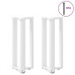 vidaXL Πόδια Κονσόλας σε Σχήμα Τ, 2 τεμ. Λευκά 38x25x(72-73) εκ. Ατσάλι