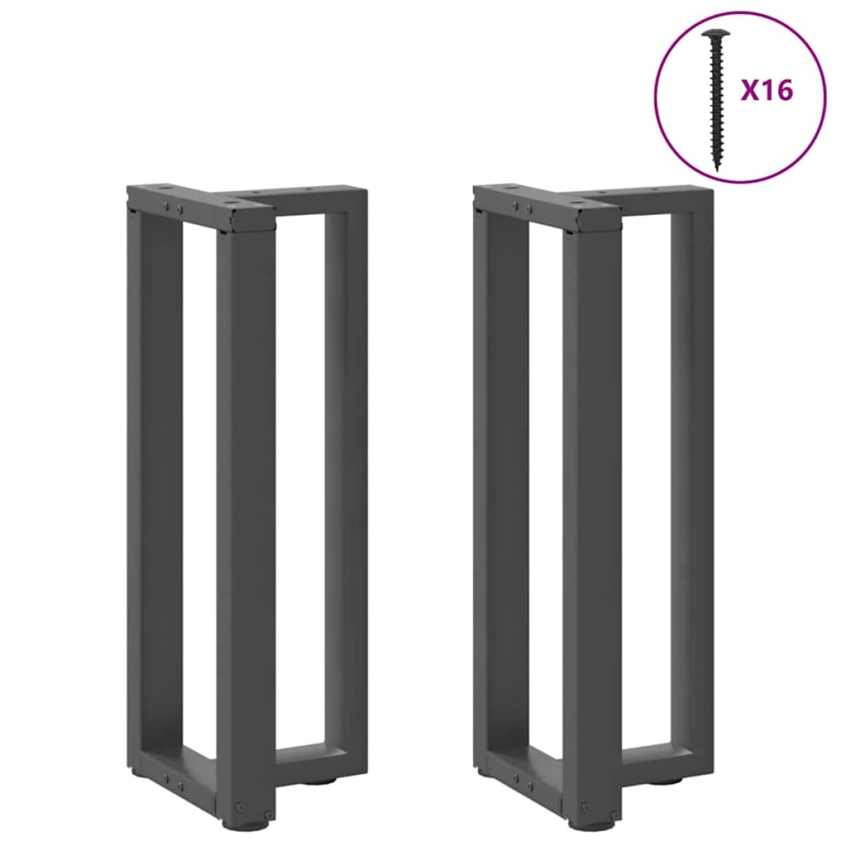 vidaXL Πόδια Κονσόλας σε Σχήμα Τ, 2 τεμ. Ανθρακί 38x25x(72-73) εκ. Ατσάλι