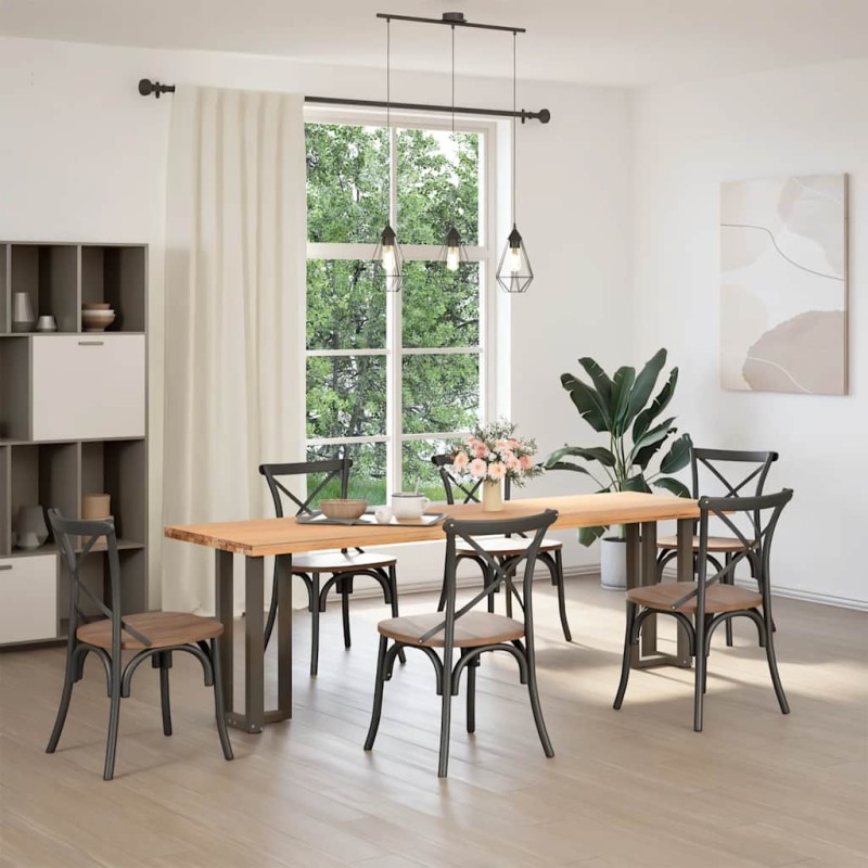 vidaXL Πόδια Κονσόλας σε Σχήμα Τ, 2 τεμ. Μαύρο 38x25x(72-73) εκ. Ατσάλι