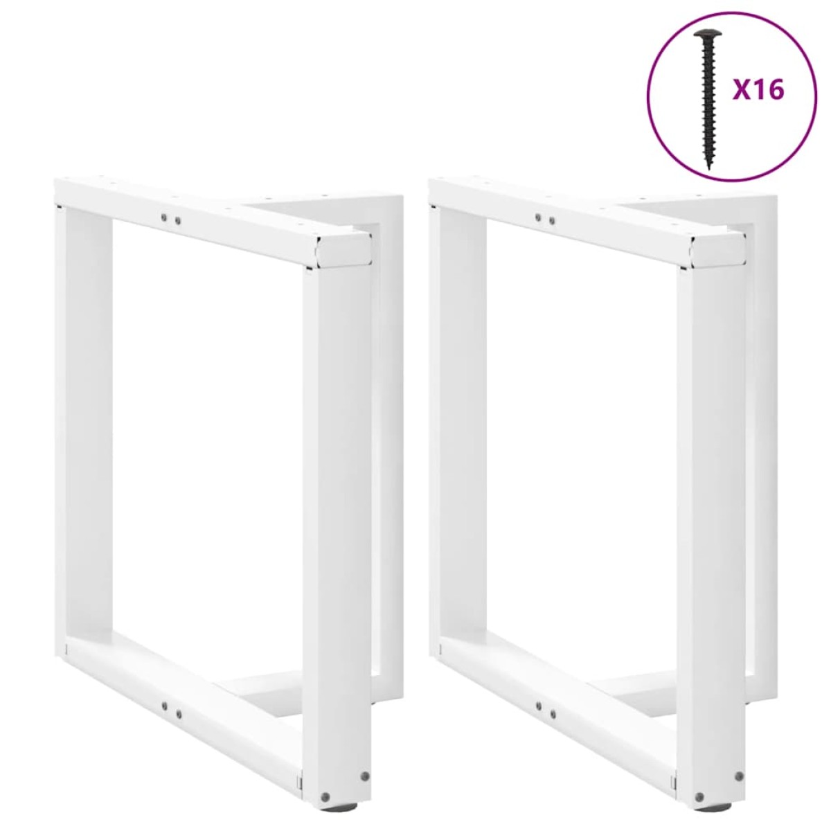 vidaXL Πόδια Τραπεζαρίας σε Σχήμα Τ, 2 τεμ. Λευκά 70x35x(72-73) εκ. Ατσάλι