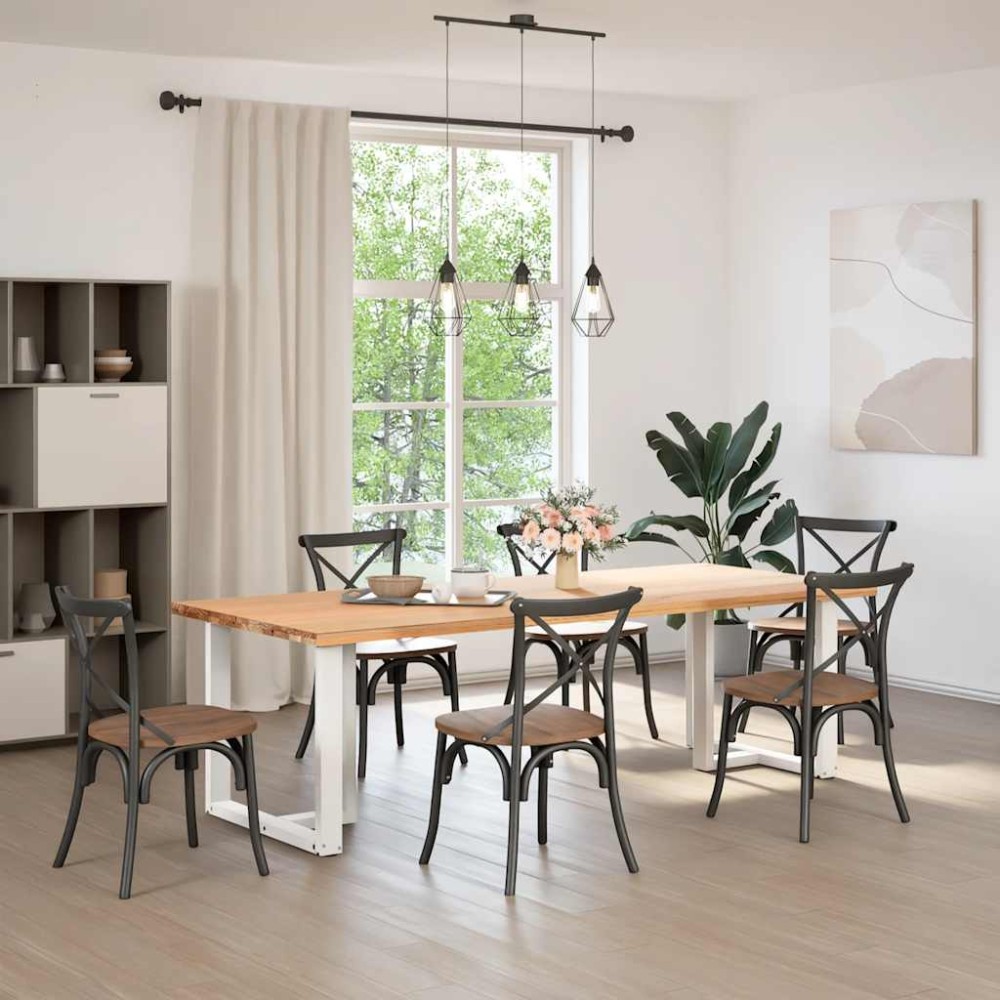 vidaXL Πόδια Τραπεζαρίας σε Σχήμα Τ, 2 τεμ. Λευκά 80x35x(72-73) εκ. Ατσάλι