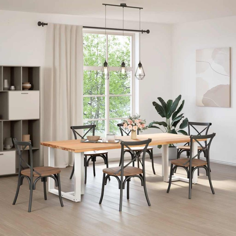 vidaXL Πόδια Τραπεζαρίας σε Σχήμα Τ, 2 τεμ. Λευκά 80x35x(72-73) εκ. Ατσάλι