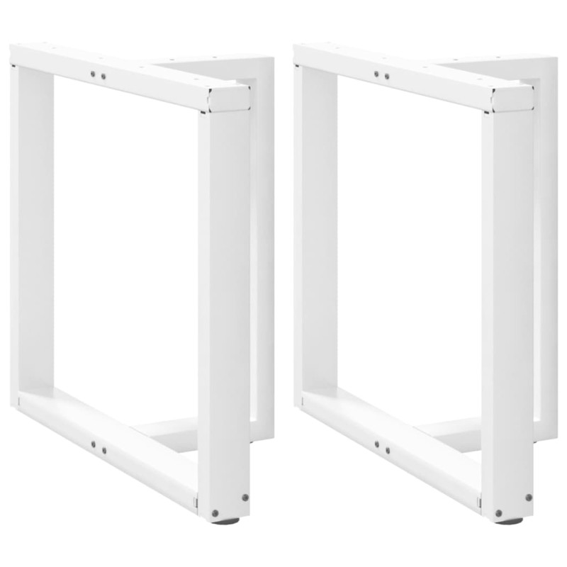 vidaXL Πόδια Τραπεζαρίας σε Σχήμα Τ, 2 τεμ. Λευκά 80x35x(72-73) εκ. Ατσάλι