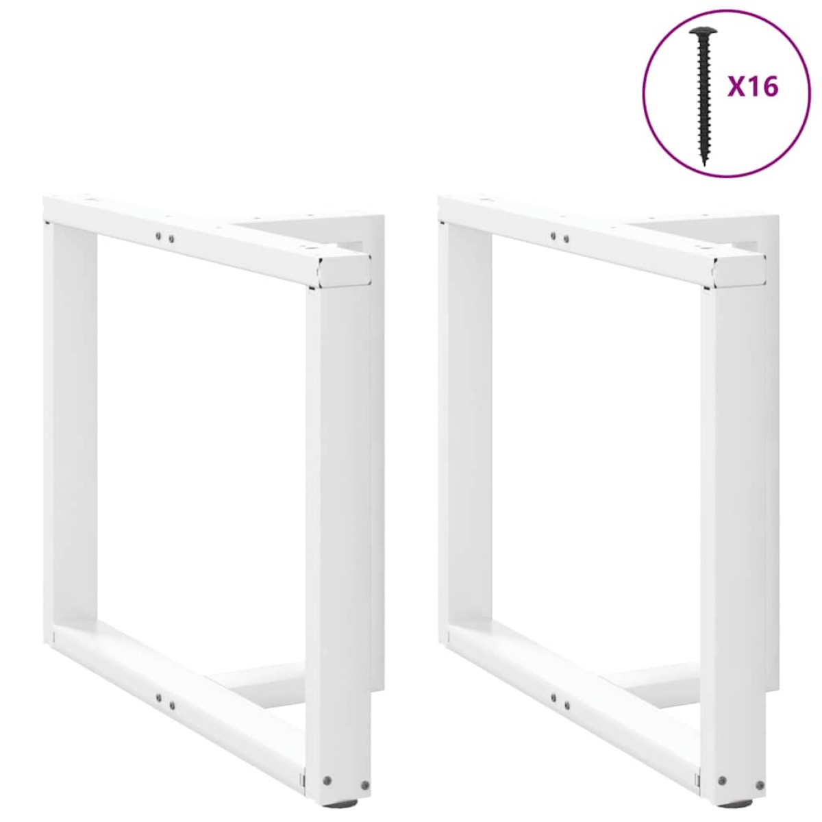 vidaXL Πόδια Τραπεζαρίας σε Σχήμα Τ, 2 τεμ. Λευκά 100x35x(72-73) εκ. Ατσάλι