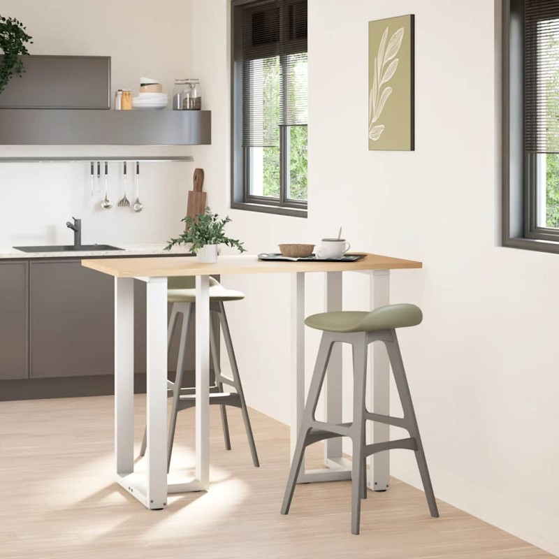 vidaXL Πόδια Τραπεζιού Μπαρ σε Σχήμα Τ, 2 τεμ. Λευκά 60x35x(100-101) εκ. Ατσάλι
