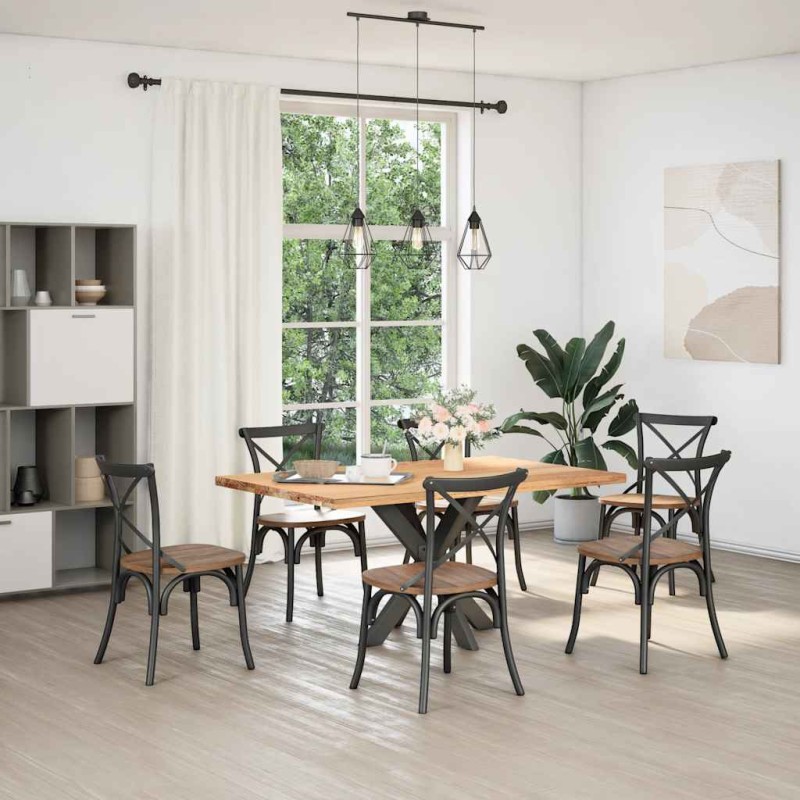 vidaXL Τραπεζαρία με Πόδια σε Σχήμα Αράχνης Ανθρακί 85x85x(72-73) εκ. Ατσάλι
