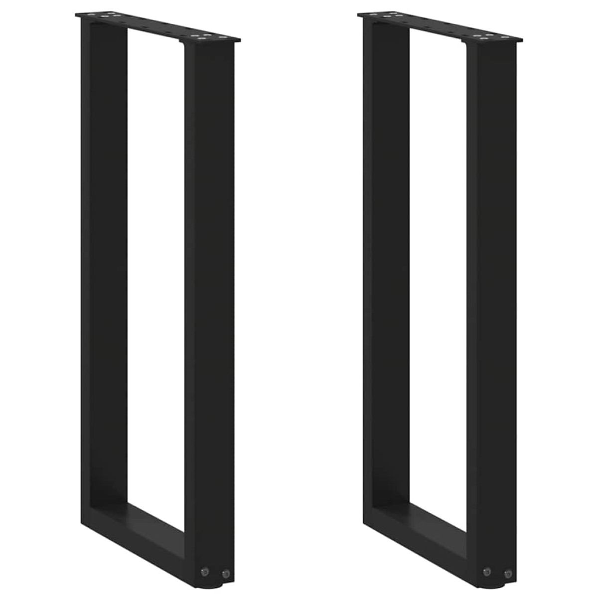 vidaXL Πόδια Κονσόλας σε Σχήμα U 2 τεμ. Μαύρο 38x(72-73) εκ. Ατσάλι