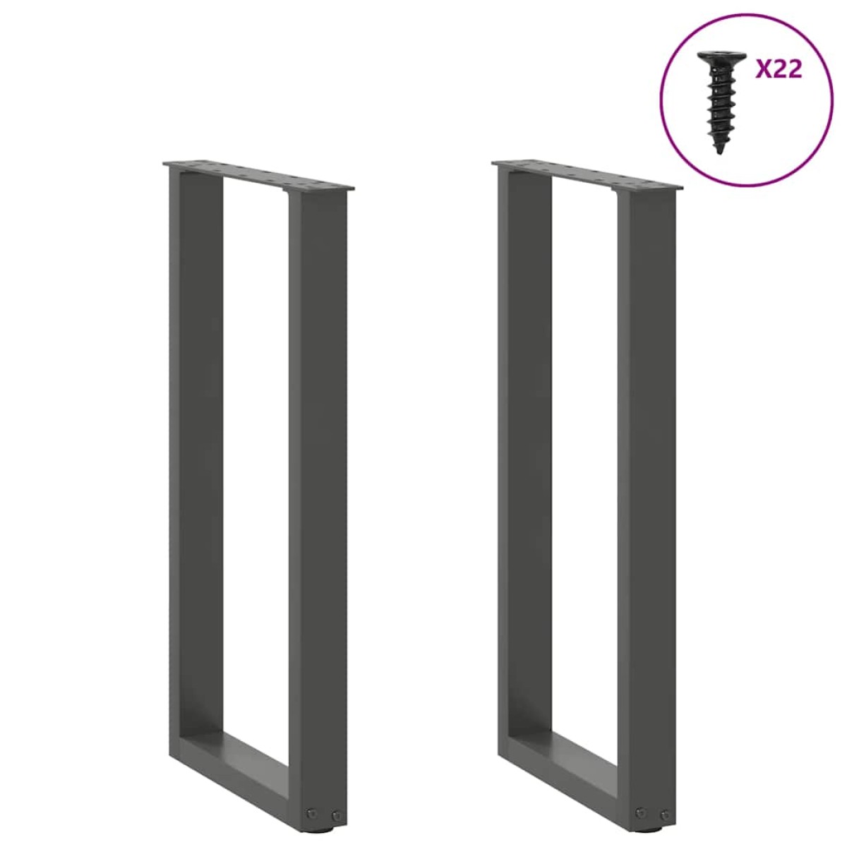 vidaXL Πόδια Κονσόλας 2 τεμ. σε σχήμα U, Ανθρακί 38x(72-73) εκ. από Ατσάλι