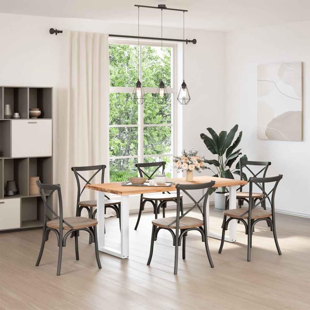 vidaXL Πόδια Τραπεζαρίας σε Σχήμα U 2 τεμ. Λευκά 60x(72-73) εκ. Ατσάλι