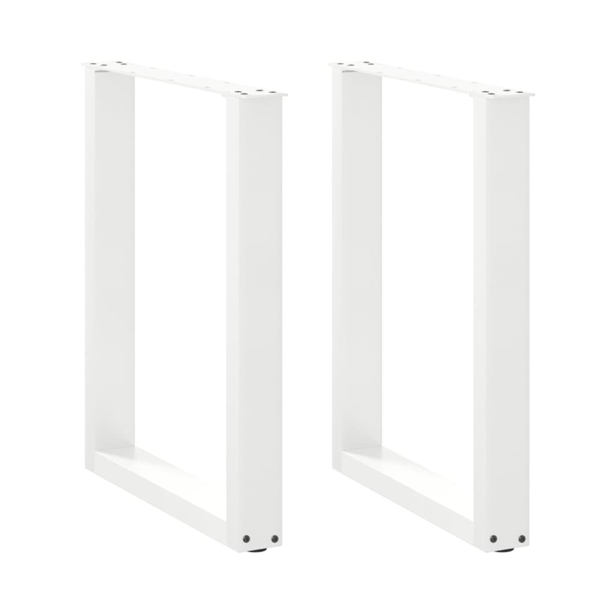 vidaXL Πόδια Τραπεζαρίας σε Σχήμα U 2 τεμ. Λευκά 60x(72-73) εκ. Ατσάλι