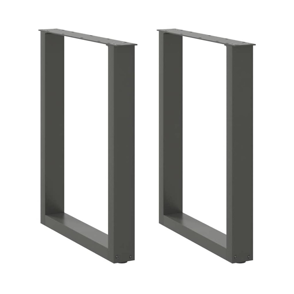 vidaXL Πόδια Τραπεζαρίας σε Σχήμα U 2 τεμ. Ανθρακί 60x(72-73) εκ. Ατσάλι