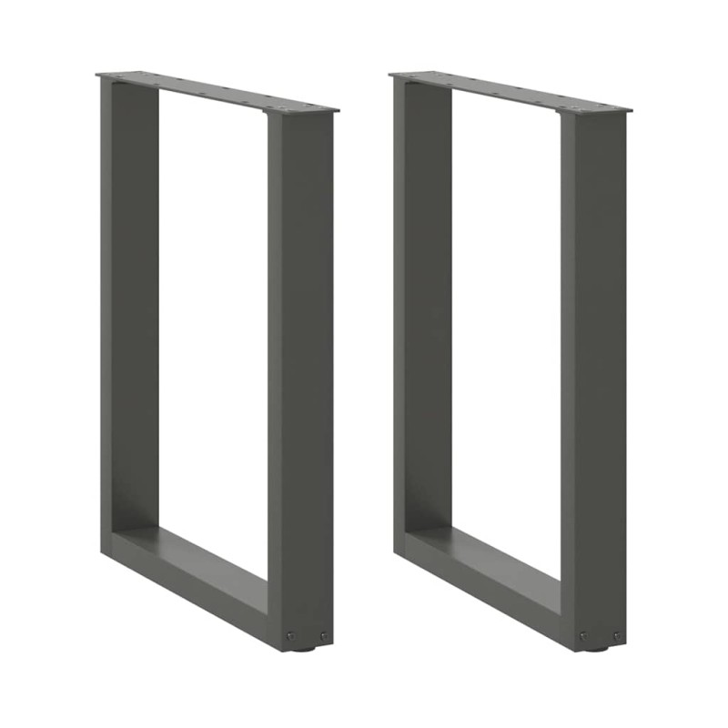 vidaXL Πόδια Τραπεζαρίας σε Σχήμα U 2 τεμ. Ανθρακί 60x(72-73) εκ. Ατσάλι