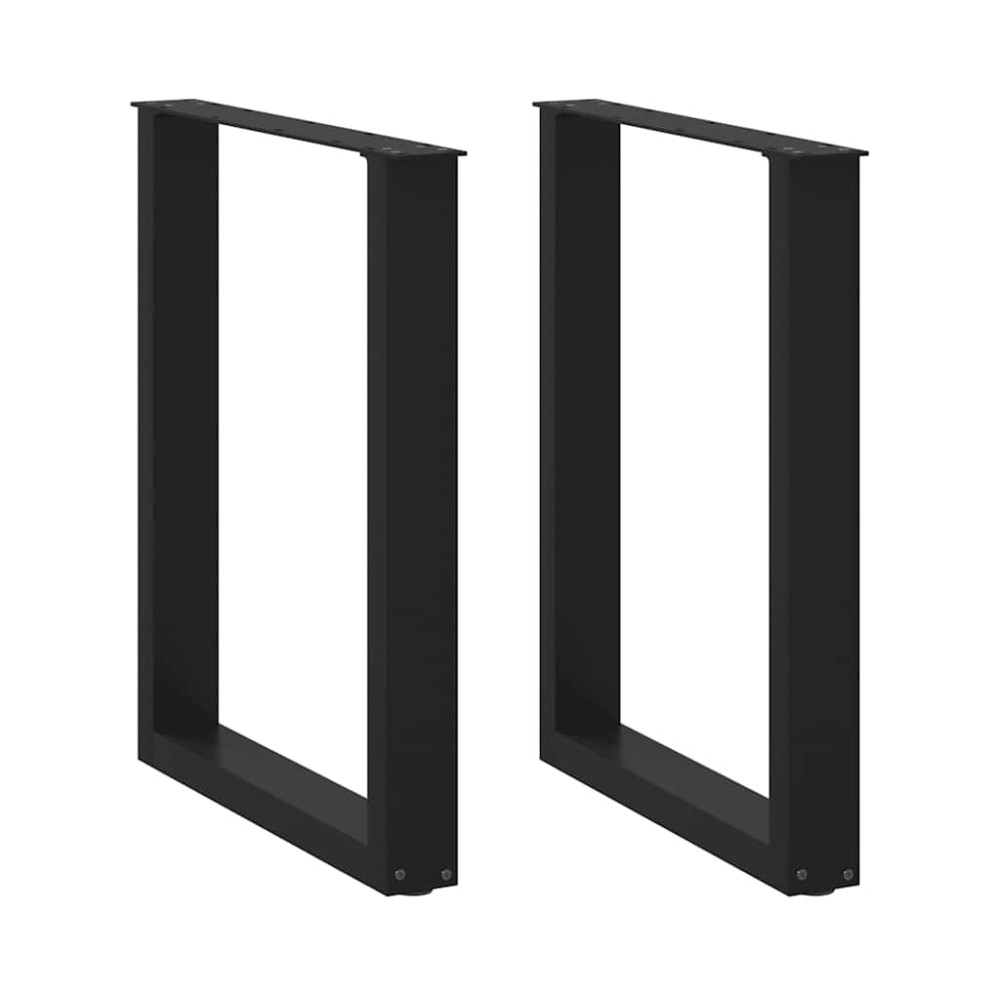 vidaXL Πόδια Τραπεζαρίας σε Σχήμα U 2 τεμ. Μαύρο 70x(72-73) εκ. Ατσάλι