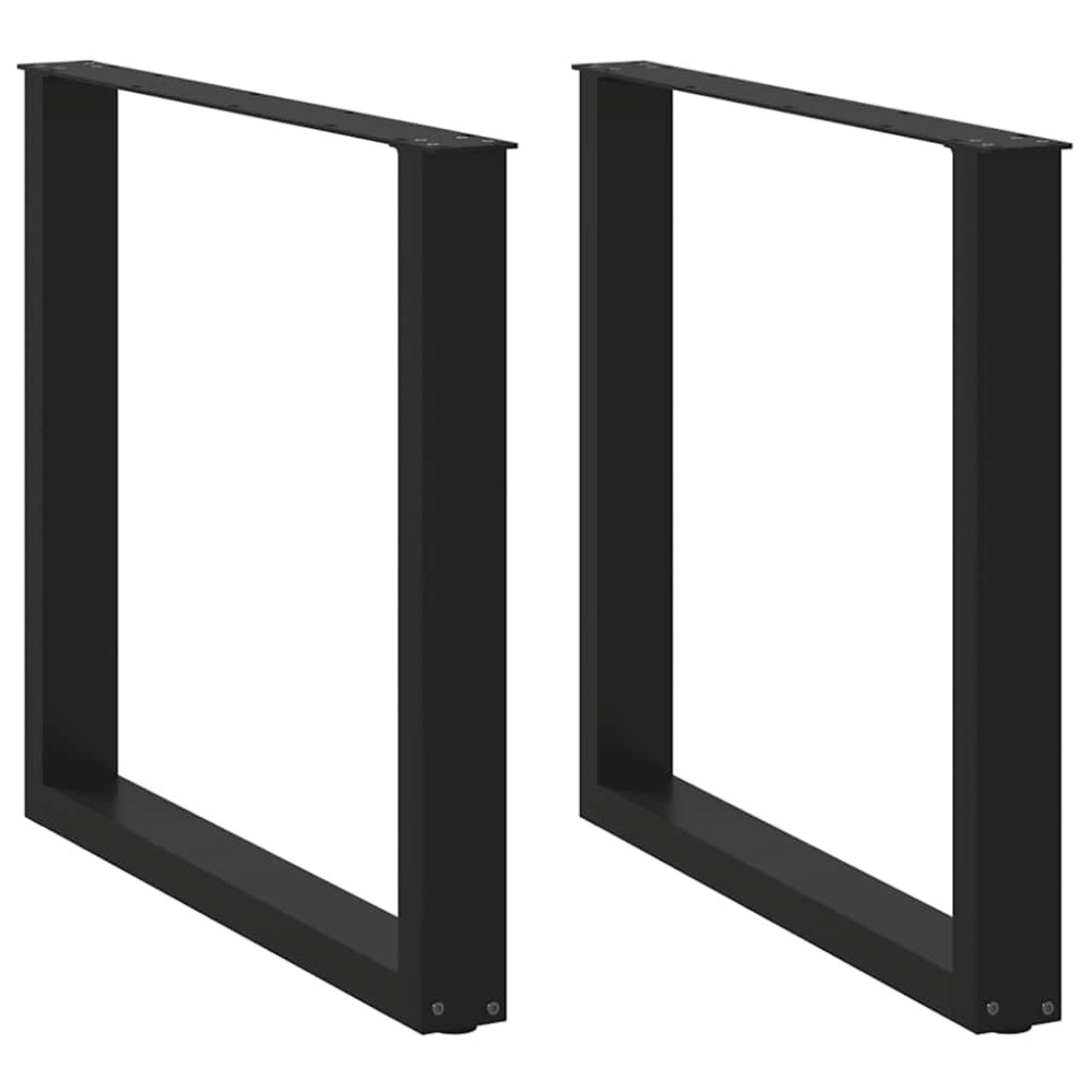vidaXL Πόδια Τραπεζαρίας σε Σχήμα U 2 τεμ. Μαύρο 80x(72-73) εκ. Ατσάλι