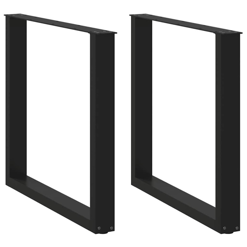 vidaXL Πόδια Τραπεζαρίας σε Σχήμα U 2 τεμ. Μαύρο 80x(72-73) εκ. Ατσάλι