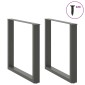 vidaXL Πόδια Τραπεζαρίας σε Σχήμα U 2 τεμ. Ανθρακί 80x(72-73) εκ. Ατσάλι