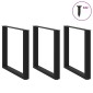 vidaXL Πόδια Τραπεζαρίας σε Σχήμα U 3 τεμ. Μαύρο 80x(72-73) εκ. Ατσάλι