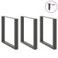 vidaXL Πόδια Τραπεζαρίας σε Σχήμα U 3 τεμ. Ανθρακί 80x(72-73) εκ. Ατσάλι