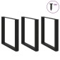 vidaXL Πόδια Τραπεζαρίας σε Σχήμα U 3 τεμ. Μαύρο 90x(72-73) εκ. Ατσάλι