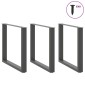 vidaXL Πόδια Τραπεζαρίας σε Σχήμα U 3 τεμ. Ανθρακί 90x(72-73) εκ. Ατσάλι