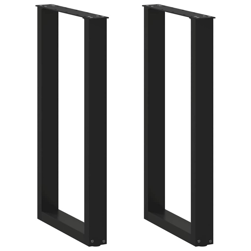 vidaXL Πόδια Τραπεζιού Μπαρ σε Σχήμα U 2 τεμ. Μαύρα 50x(90-91) εκ. Ατσάλι