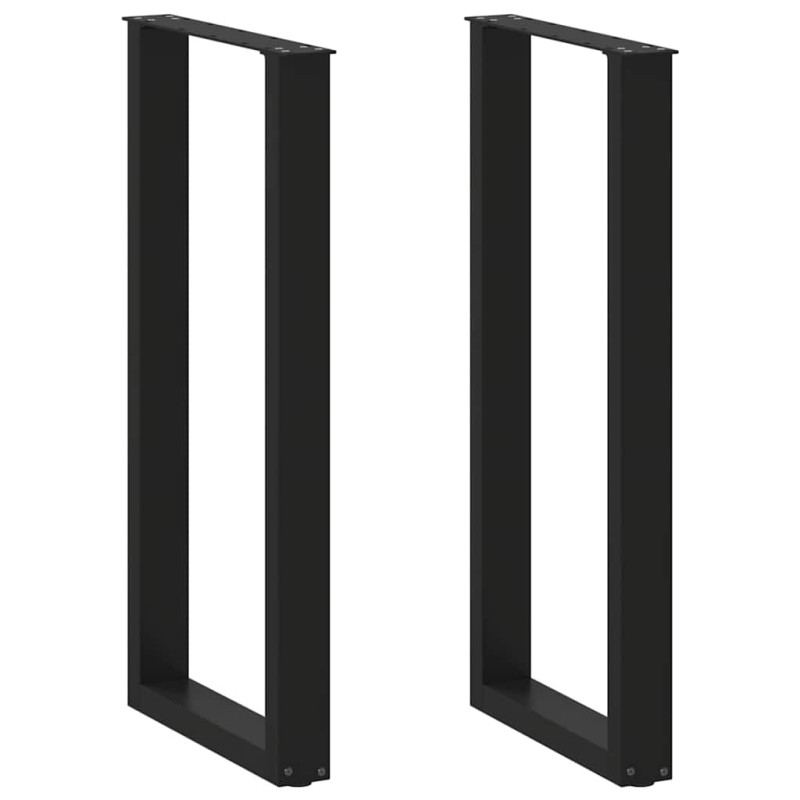 vidaXL Πόδια Τραπεζιού Μπαρ σε Σχήμα U 2 τεμ. Μαύρο 40x (100-101) εκ. Ατσάλι