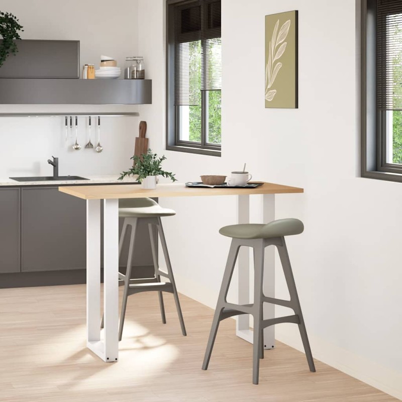 vidaXL Πόδια Τραπεζιού Μπαρ σε Σχήμα U 2 τεμ. Λευκά 40x (100-101) εκ. Ατσάλι