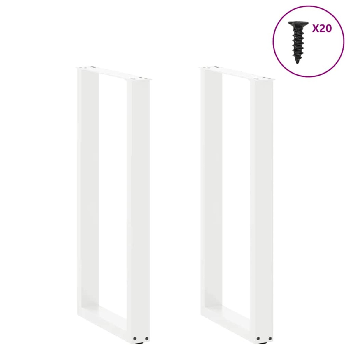 vidaXL Πόδια Τραπεζιού Μπαρ σε Σχήμα U 2 τεμ. Λευκά 40x (100-101) εκ. Ατσάλι