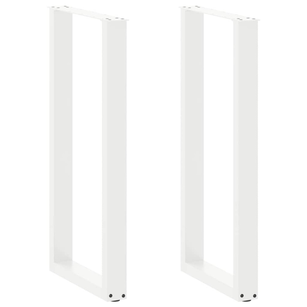 vidaXL Πόδια Τραπεζιού Μπαρ σε Σχήμα U 2 τεμ. Λευκά 50x(100-101) εκ. Ατσάλι