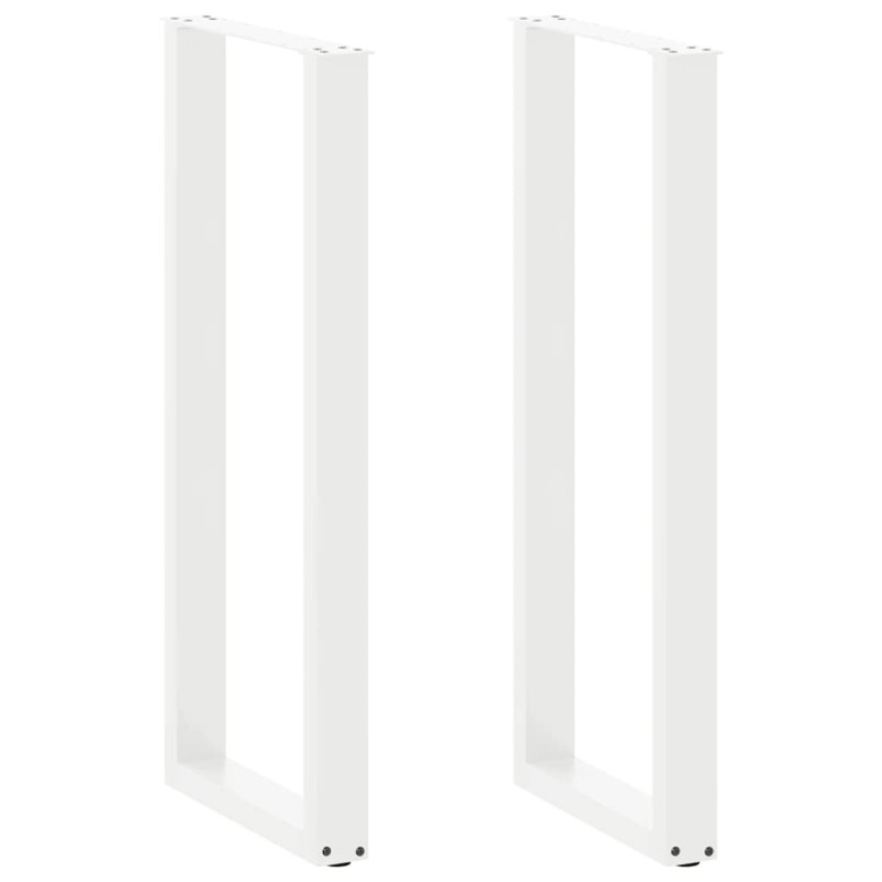 vidaXL Πόδια Τραπεζιού Μπαρ σε Σχήμα U 2 τεμ. Λευκά 40x (110-111) εκ. Ατσάλι