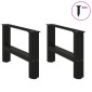 vidaXL Πόδια Τραπεζιού Σαλονιού 2 τεμ. Μαύρα 50x(30-31) εκ. Ατσάλι