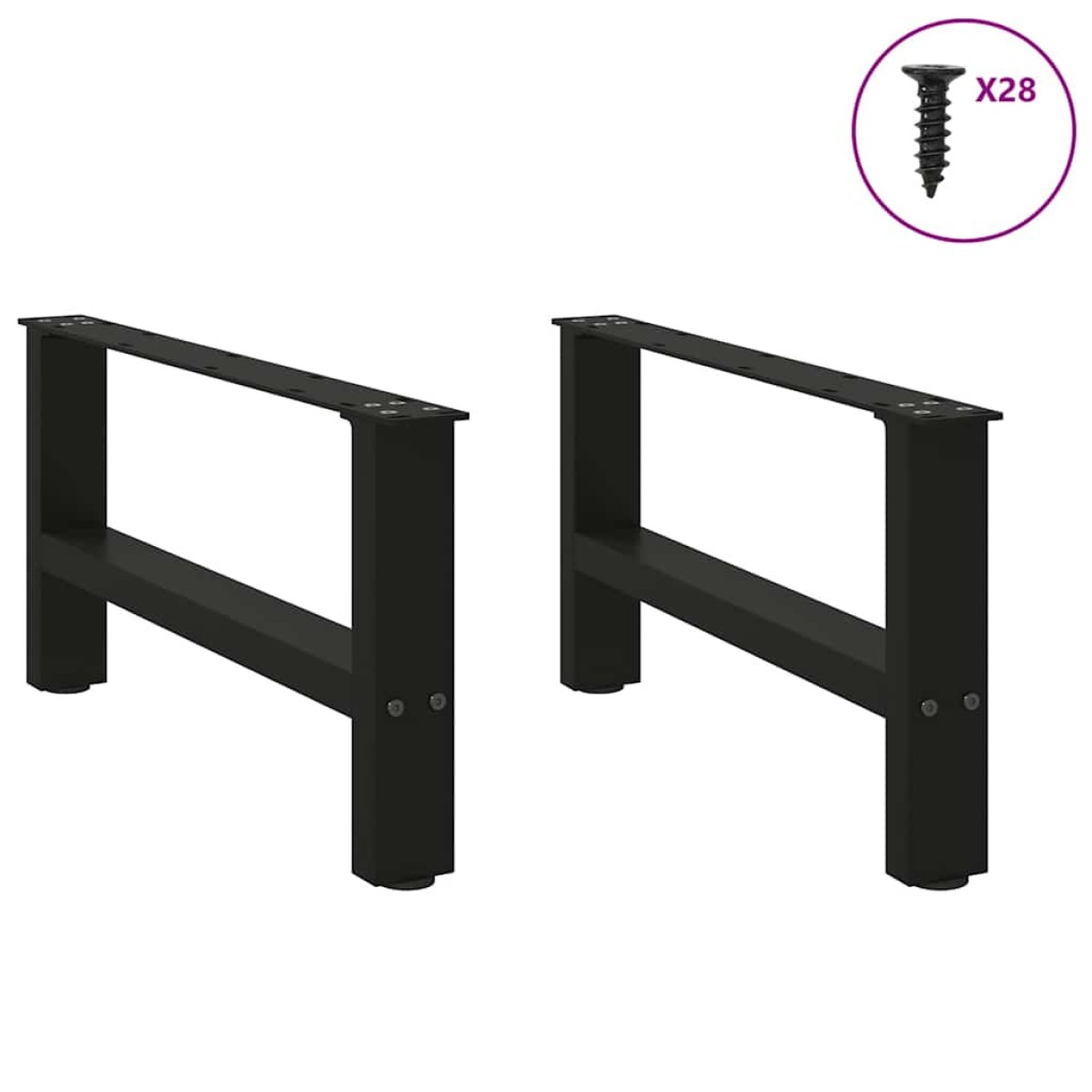vidaXL Πόδια Τραπεζιού Σαλονιού 2 τεμ. Μαύρα 70x(30-31) εκ. Ατσάλι