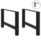 vidaXL Πόδια Σαλονιού 2 τεμ. Μαύρα 70x(42-43) εκ. Ατσάλι