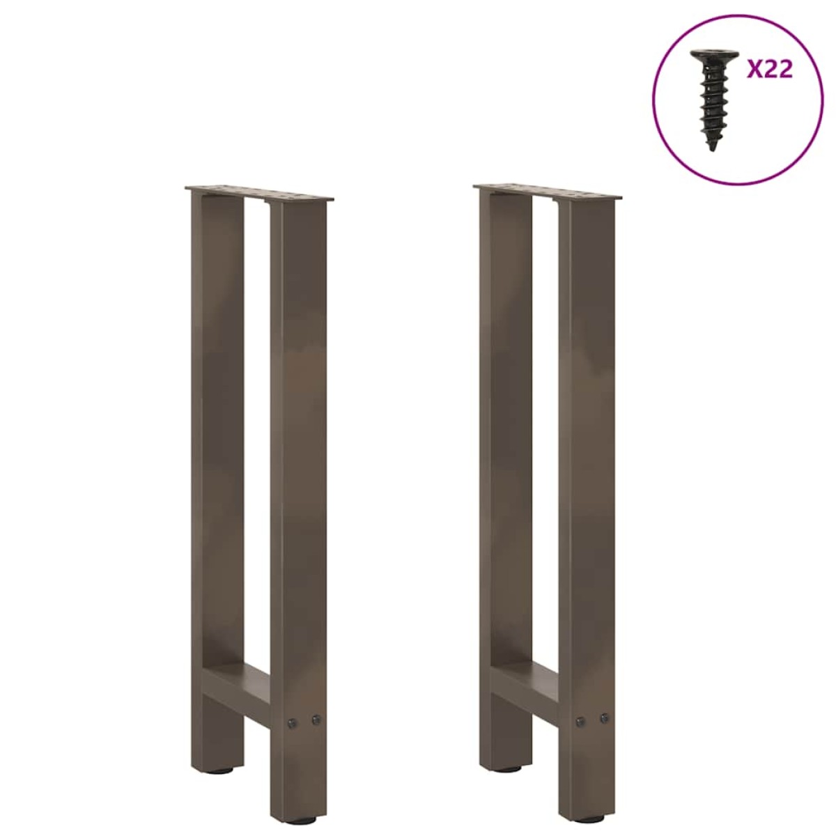 vidaXL Πόδια Κονσόλας 2 τεμ. από Φυσικό Ατσάλι 38x(72-73) εκ. Ατσάλι