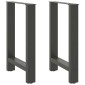 vidaXL Πόδια Τραπεζαρίας Ανθρακί 2 τεμ. 60x(72-73) εκ. Ατσάλι