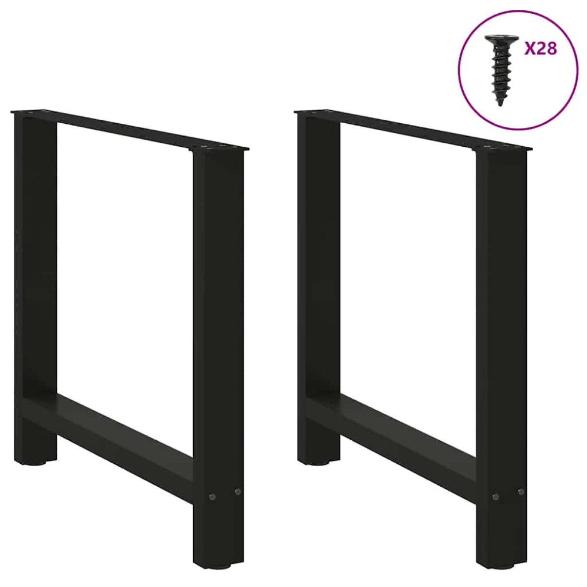 vidaXL Πόδια Τραπεζαρίας 2 τεμ. Μαύρα 70x(72-73) εκ. Ατσάλι