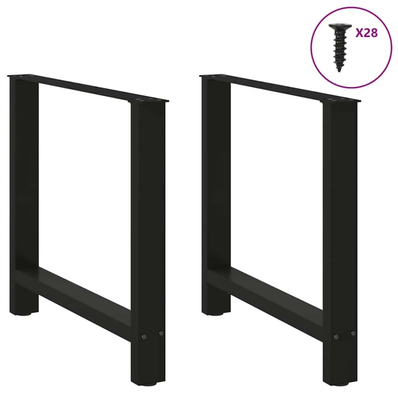 vidaXL Πόδια Τραπεζαρίας 2 τεμ. Μαύρα 70x(72-73) εκ. Ατσάλι