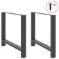 vidaXL Πόδια Τραπεζαρίας Ανθρακί 2 τεμ. 90x(72-73) εκ. Ατσάλι
