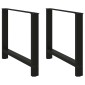 vidaXL Πόδια Τραπεζαρίας 2 τεμ. Μαύρα 100x(72-73) εκ. Ατσάλι