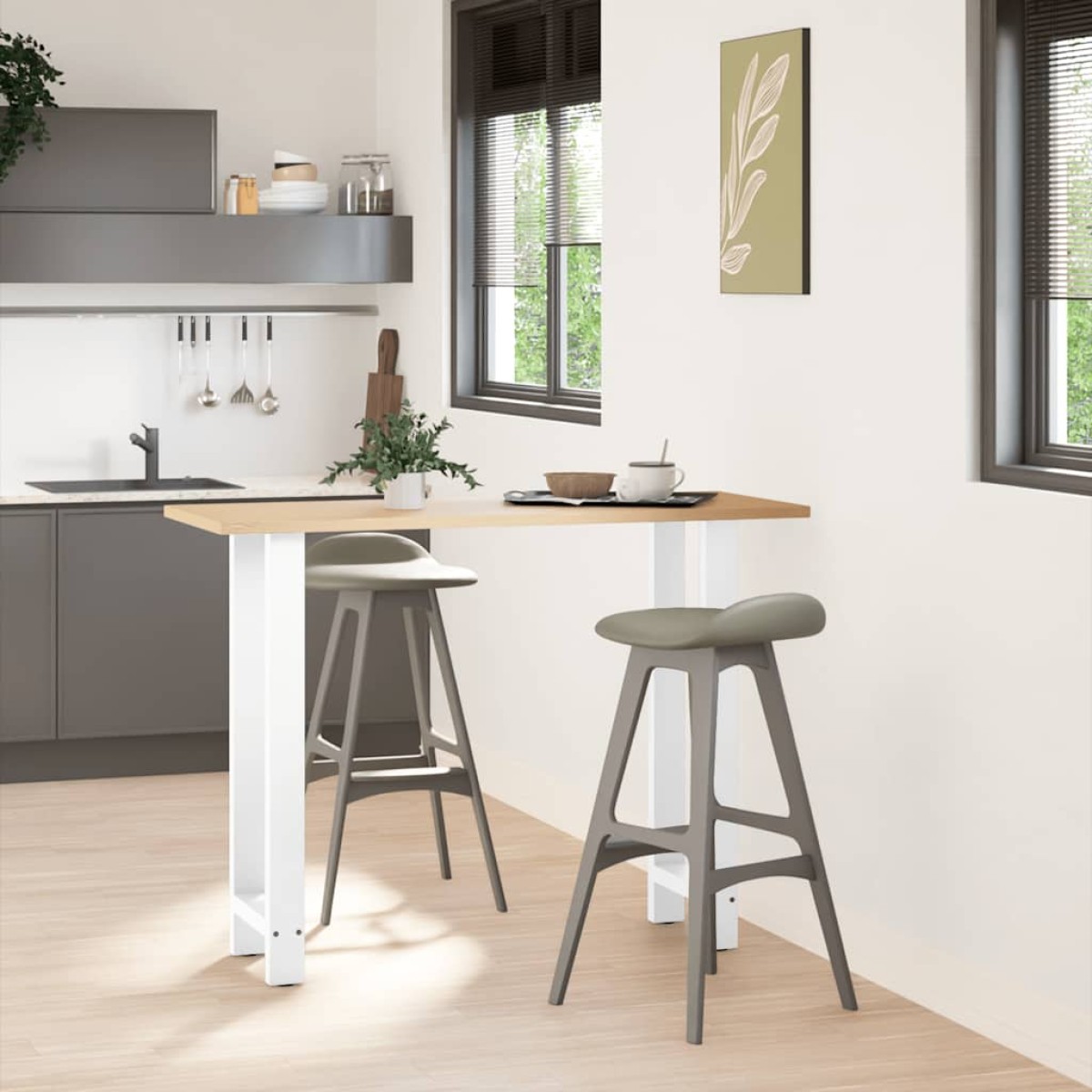 vidaXL Πόδια Τραπεζιού Μπαρ 2 τεμ. Λευκά 40x (100-101) εκ. Ατσάλι