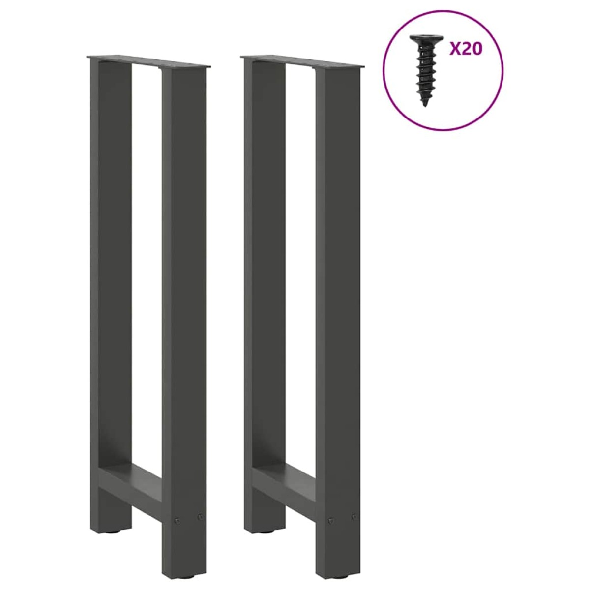 vidaXL Πόδια Τραπεζιού Μπαρ 2 τεμ. Ανθρακί 40x (100-101) εκ. Ατσάλι