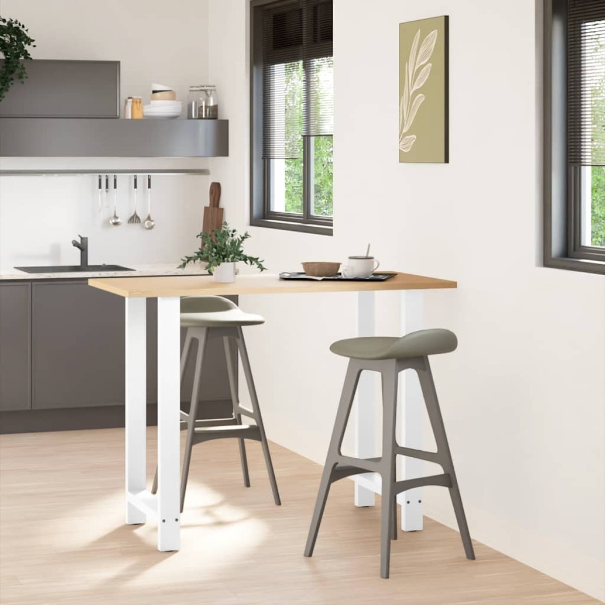 vidaXL Πόδια Τραπεζιού Μπαρ 2 τεμ. Λευκά 60x(100-101) εκ. Ατσάλι