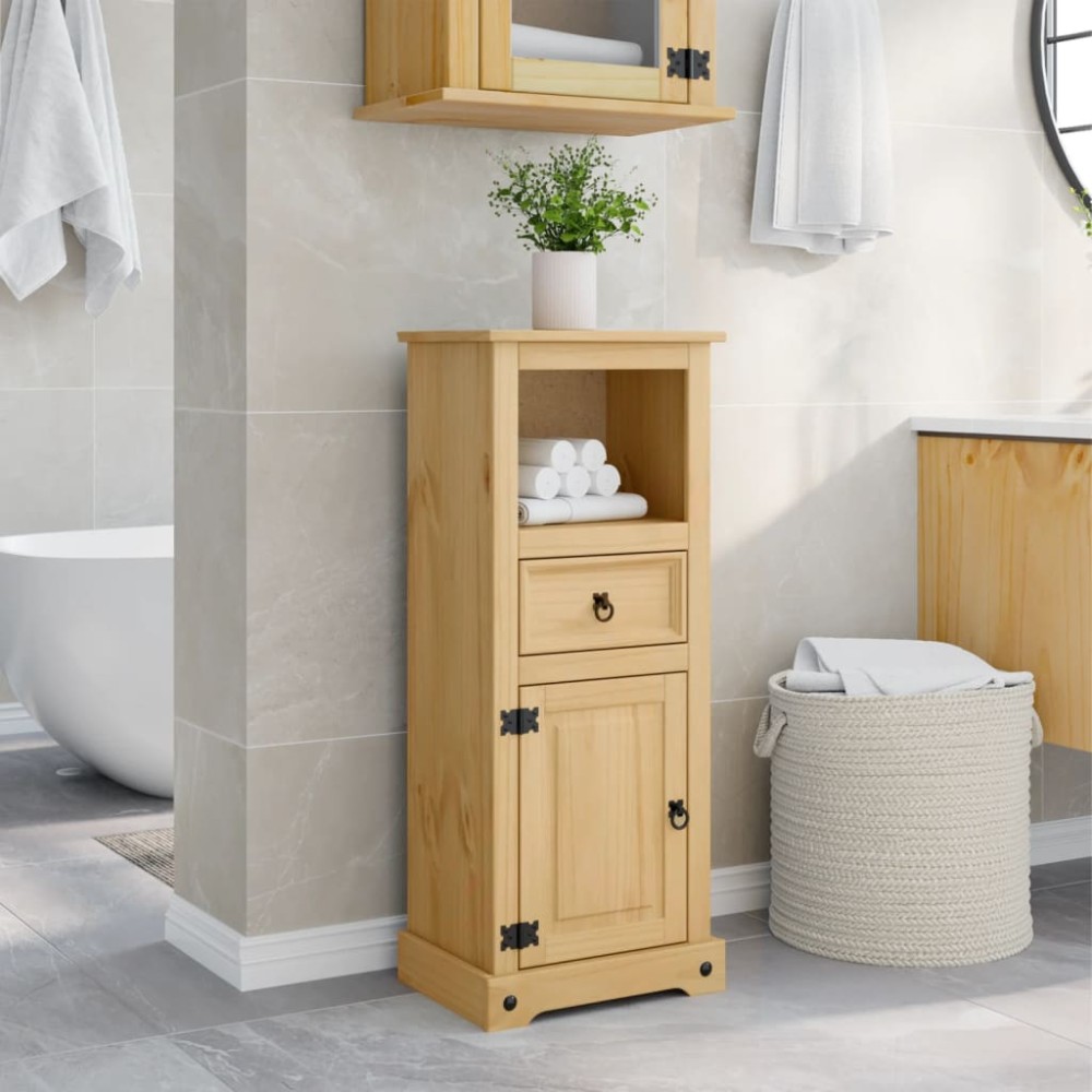 vidaXL Ντουλάπι Μπάνιου Corona 45x33x110 εκ. από Μασίφ Ξύλο Πεύκου
