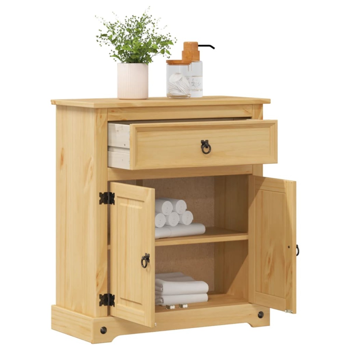 vidaXL Ντουλάπι Μπάνιου Corona 70x33x80 εκ. από Μασίφ Ξύλο Πεύκου